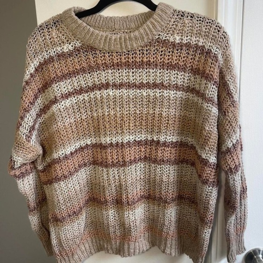 American Eagle Outfitters beige & brown knit sweater Size‎ XS